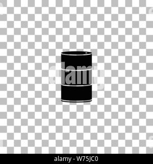 Barrels of oil. Black flat icon on a transparent background. Pictogram for your project Stock Vector