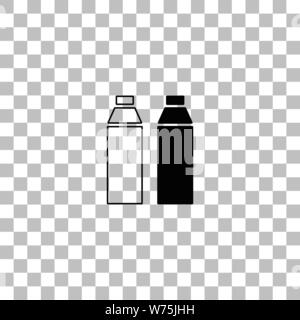 Plastic bottle. Black flat icon on a transparent background. Pictogram for your project Stock Vector