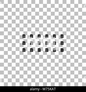 File extensions. Black flat icon on a transparent background. Pictogram for your project Stock Vector