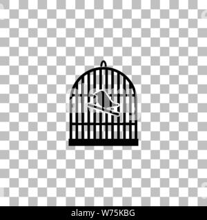 Birdcage. Black flat icon on a transparent background. Pictogram for your project Stock Vector