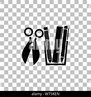 Office tools. Black flat icon on a transparent background. Pictogram for your project Stock Vector