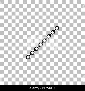 Metal Chain. Black flat icon on a transparent background. Pictogram for your project Stock Vector