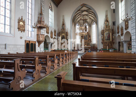 Rapperswil, SG / Switzerland - 3. August 2019: interior view of the church of Sankt Johann in Rapperswil Stock Photo