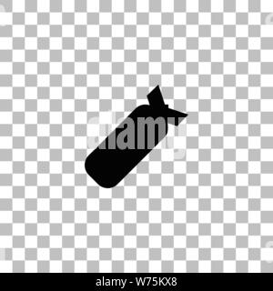 Air Bomb. Black flat icon on a transparent background. Pictogram for your project Stock Vector