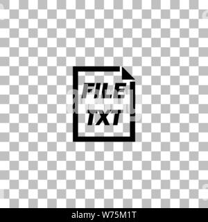 TXT File. Black flat icon on a transparent background. Pictogram for your project Stock Vector