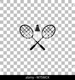 Badminton. Black flat icon on a transparent background. Pictogram for your project Stock Vector