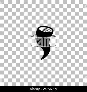 Tornado. Black flat icon on a transparent background. Pictogram for your project Stock Vector