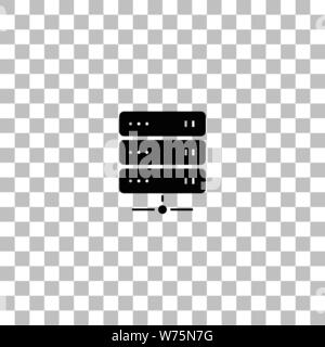 Server. Black flat icon on a transparent background. Pictogram for your project Stock Vector