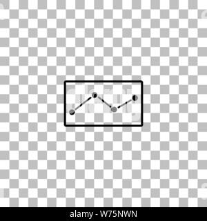Graph down. Black flat icon on a transparent background. Pictogram for your project Stock Vector