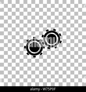 Setting. Black flat icon on a transparent background. Pictogram for your project Stock Vector