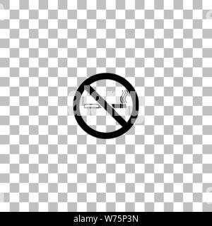 No smoking. Black flat icon on a transparent background. Pictogram for your project Stock Vector