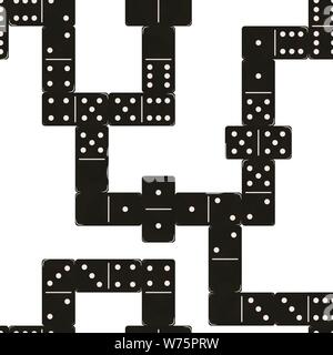 Dominoes seamless pattern background. Black block Vector illustration Stock Vector