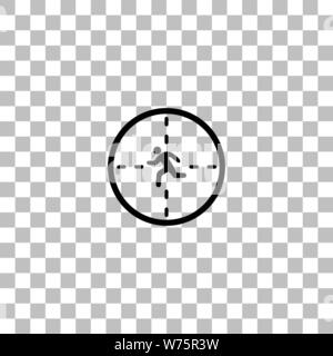 Crosshair. Black flat icon on a transparent background. Pictogram for your project Stock Vector