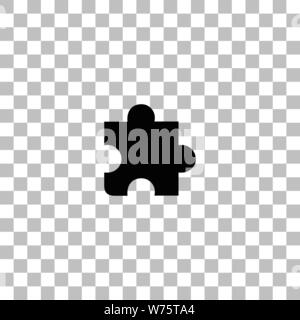 Puzzle piece. Black flat icon on a transparent background. Pictogram for your project Stock Vector