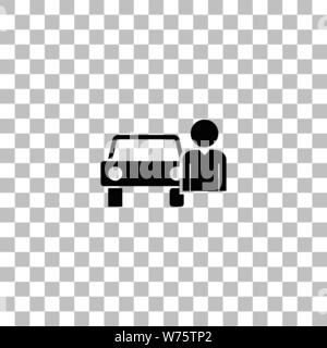 Driver. Black flat icon on a transparent background. Pictogram for your project Stock Vector