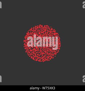 Red Abstract dots circle icon. Abstract dotted elements, Vector Stock Vector