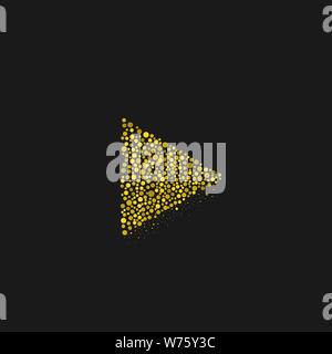 Golden Play button. Abstract dots triangle, VIP premium concept Vector illustration Stock Vector