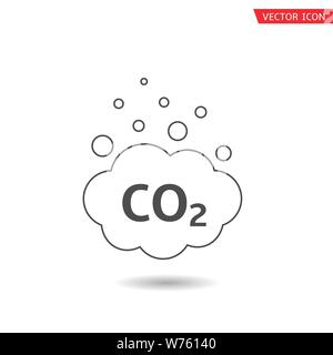 CO2 cloud icon. Carbon emissions reduction, Vector illustration Stock Vector