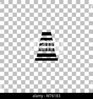 Traffic cone. Black flat icon on a transparent background. Pictogram for your project Stock Vector