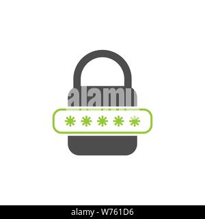 Password Protection Icon. Lock with security form icon Stock Vector