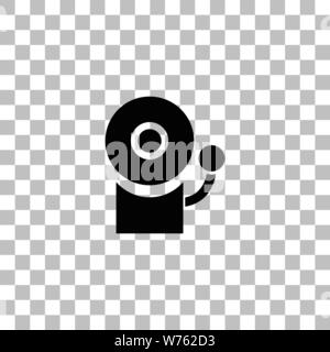Fire alarm. Black flat icon on a transparent background. Pictogram for your project Stock Vector