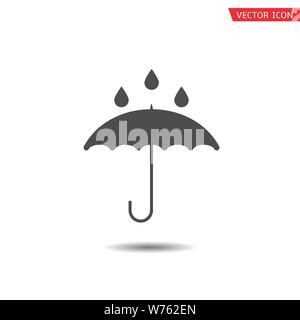 Waterproof technology icon. Umbrella with falling water drops Stock Vector