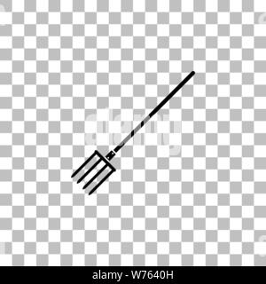 Pitchfork. Black flat icon on a transparent background. Pictogram for your project Stock Vector