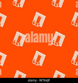 Balcony under roof pattern vector orange Stock Vector