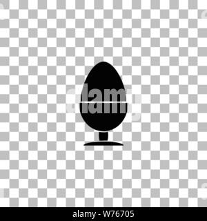 Egg On Stand. Black flat icon on a transparent background. Pictogram for your project Stock Vector