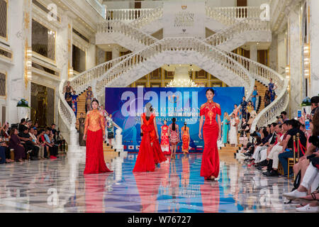 Contestants display creations during the 11th Asian Supermodel Contest at Imperial Palace in Saipan, Northern Mariana Islands, 16 December 2017.   A t Stock Photo