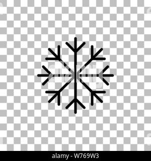 Snowflake. Black flat icon on a transparent background. Pictogram for your project Stock Vector