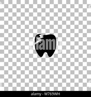Dental Problem. Black flat icon on a transparent background. Pictogram for your project Stock Vector