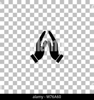 Supporting hands. Black flat icon on a transparent background. Pictogram for your project Stock Vector