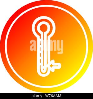 low temperature circular icon with warm gradient finish Stock Vector ...