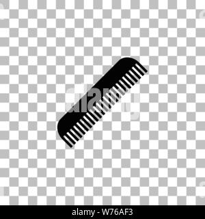 Comb. Black flat icon on a transparent background. Pictogram for your project Stock Vector