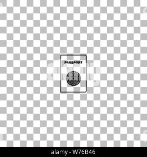 Passport line. Black flat icon on a transparent background. Pictogram for your project Stock Vector