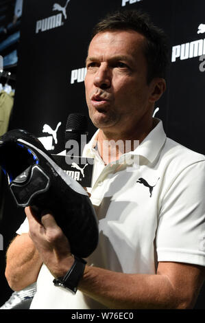 Former German football star Lothar Matthaus attends a promotional event for Puma One Boot in Hong Kong, China, 5 December 2017. Stock Photo