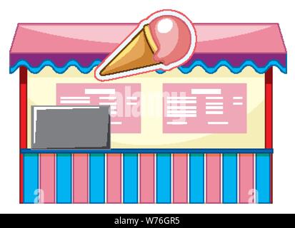 Vendor design at funfair with ice cream illustration Stock Vector