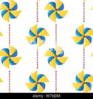 Seamless pattern tile cartoon with windmill illustration Stock Vector