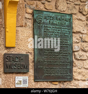 Sindelfingen, Baden Wurttemberg/Germany - May 11, 2019: Central Sign of Town Museum, Stadtmuseum, Altes Rathaus. Stock Photo