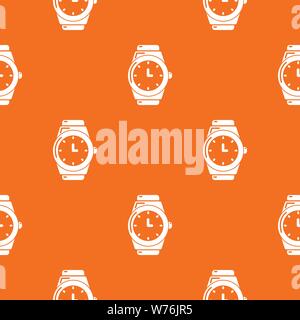 Wristwatch pattern vector orange Stock Vector