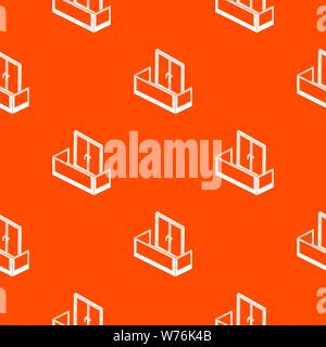 Glass balcony pattern vector orange Stock Vector