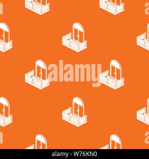 Wood balcony pattern vector orange Stock Vector