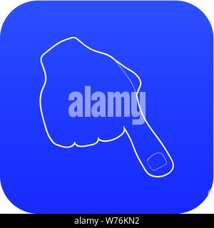 One finger icon blue vector Stock Vector