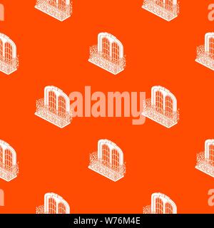 Castle balcony pattern vector orange Stock Vector