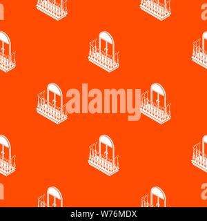 Metal balcony pattern vector orange Stock Vector