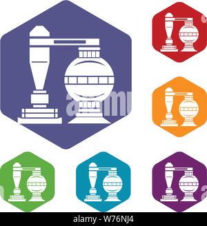 Chemical installation icon, simple style Stock Vector