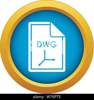 File DWG icon blue vector isolated Stock Vector