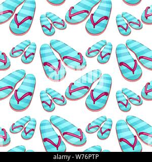 Seamless pattern tile cartoon with sandals illustration Stock Vector