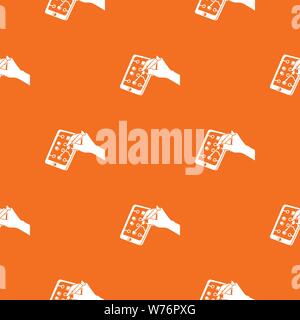 Repair screen smartphone pattern vector orange Stock Vector